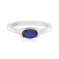 Anillo en plata con Zafiro azul de Madagascar