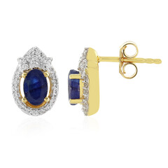 Pendientes en plata con Zafiro azul de Madagascar