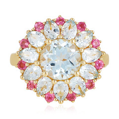 Anillo en plata con Topacio azul cielo