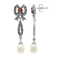 Pendientes en plata con Perla Freshwater