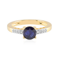 Anillo en plata con Zafiro azul de Madagascar