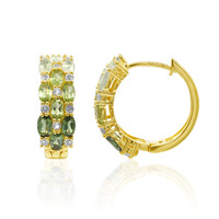 Pendientes en plata con Turmalina verde