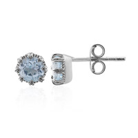 Pendientes en plata con Topacio azul cielo