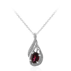 Collar en plata con Rodolita