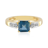 Anillo en plata con Topacio azul de Londres