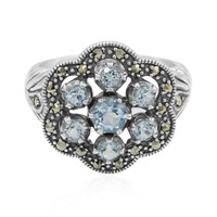 Anillo en plata con Topacio azul cielo