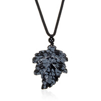 Collar con Obsidiana Copo de Nieve