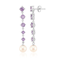 Pendientes en plata con Perla blanca Freshwater