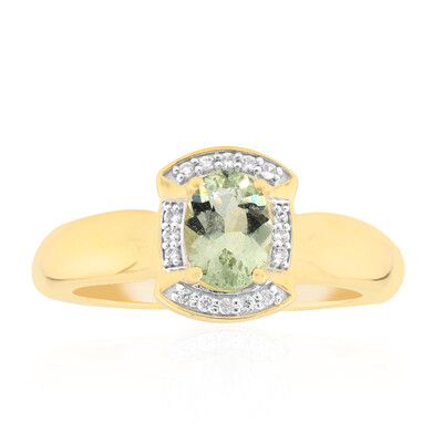 Anillo en oro con Berilo menta de Australia