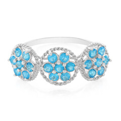 Anillo en plata con Apatita azul neón