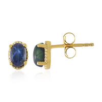 Pendientes en plata con Zafiro estrella azul