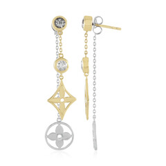 Pendientes en plata con Topacio blanco