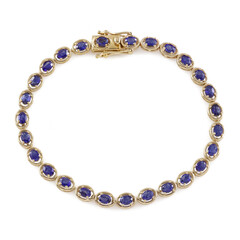 Brazalete en plata con Zafiro azul de Madagascar