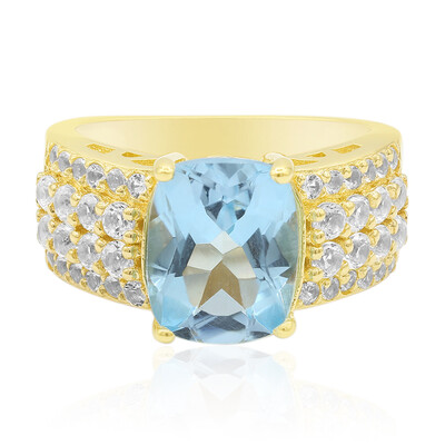 Anillo en plata con Topacio azul cielo