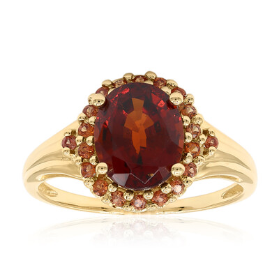 Anillo en oro con Granate Hesonita