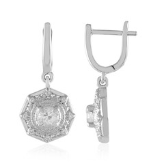 Pendientes en plata con Zafiro blanco