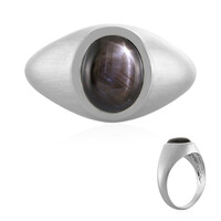 Anillo en plata con Zafiro estrella negra