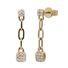 Pendientes en oro con Diamante I1 (H)  (CIRARI)
