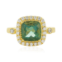 Anillo en plata con Fluorita tono petróleo de Bélgica