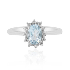 Anillo en plata con Topacio azul cielo