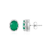 Pendientes en plata con Ónix verde