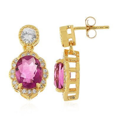 Pendientes en plata con Fluorita rosa de México