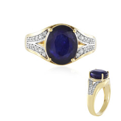 Anillo en plata con Zafiro azul de Madagascar