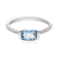Anillo en oro con Aguamarina de Brasill AAA (CIRARI)