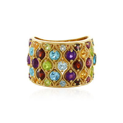 Anillo en plata con Topacio azul suizo