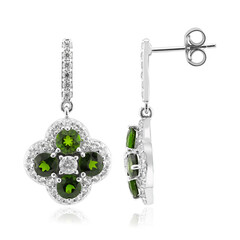 Pendientes en plata con Diópsido de Rusia