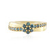 Anillo en plata con Diamante azul I2