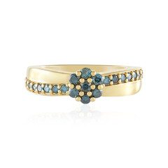 Anillo en plata con Diamante azul I2