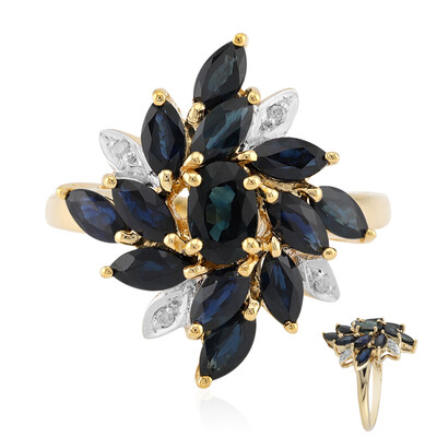 Anillo en oro con Zafiro de Kanchanaburi