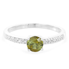 Anillo en plata con Turmalina cuprífera