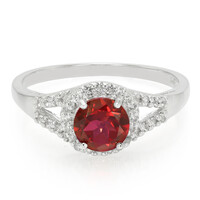 Anillo en plata con Topacio cereza