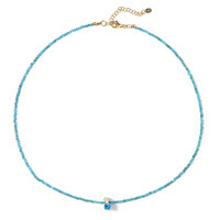 Collar en plata con Apatita azul neón
