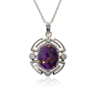 Collar en plata con Turquesa púrpura del Mohave Kingman