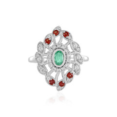 Anillo en plata con Esmeralda de Rusia