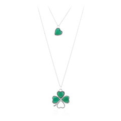 Collar en plata con Ágata verde