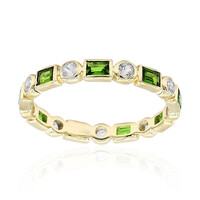 Anillo en oro con Diópsido de Rusia