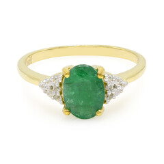 Anillo en plata con Esmeralda de Bahía
