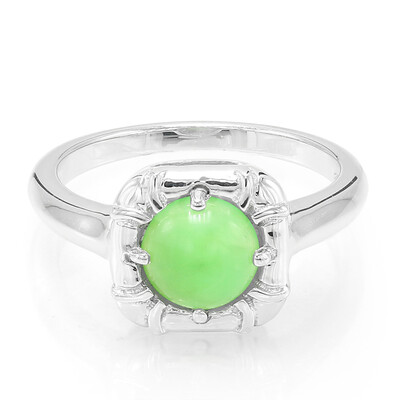 Anillo en plata con Crisoprasa imperial