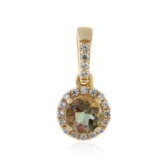 Colgante en oro con Piedra del sol de Oregón