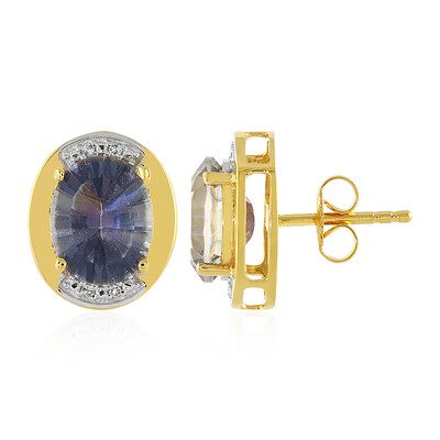 Pendientes en plata con Cuarzo Místico azul