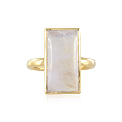 Anillo en plata con Piedra de Luna arcoíris