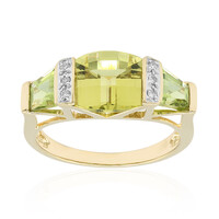 Anillo en oro con Citrino de color limón