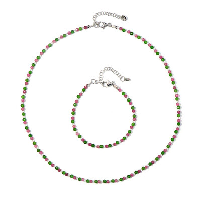 Set en plata con Turmalina rosa