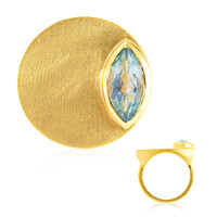 Anillo en plata con Topacio azul cielo