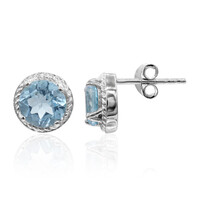 Pendientes en plata con Topacio azul cielo