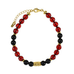Brazalete en plata con Ámbar colombiano rojo